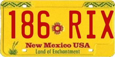 NM license plate 186RIX