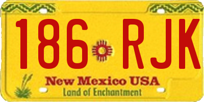 NM license plate 186RJK