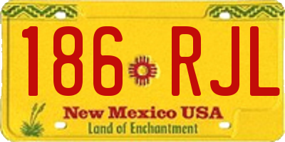 NM license plate 186RJL