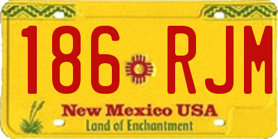 NM license plate 186RJM