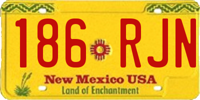 NM license plate 186RJN