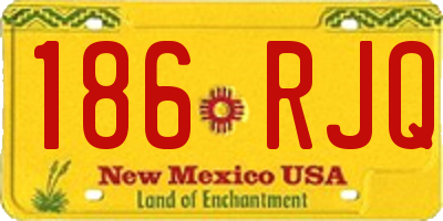 NM license plate 186RJQ