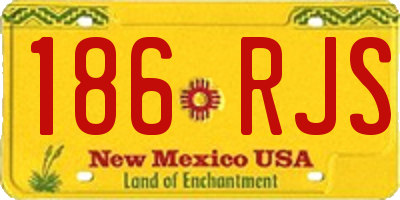 NM license plate 186RJS