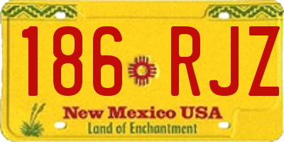 NM license plate 186RJZ