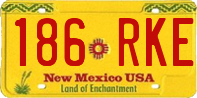 NM license plate 186RKE