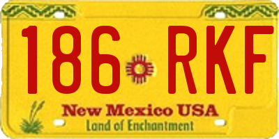 NM license plate 186RKF