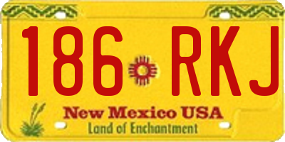 NM license plate 186RKJ