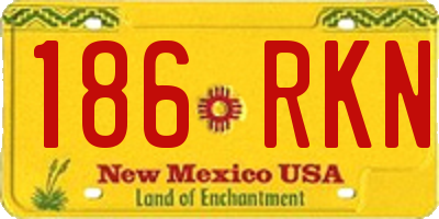 NM license plate 186RKN