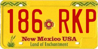 NM license plate 186RKP