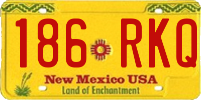 NM license plate 186RKQ