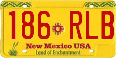 NM license plate 186RLB