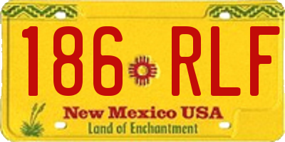 NM license plate 186RLF