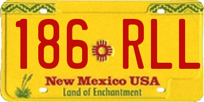 NM license plate 186RLL