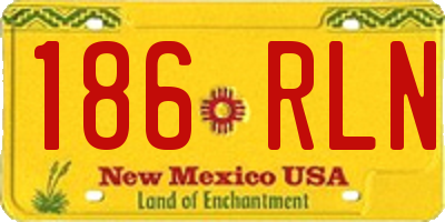 NM license plate 186RLN