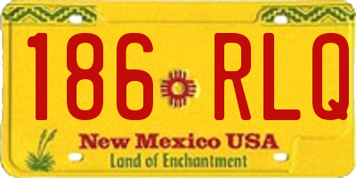 NM license plate 186RLQ