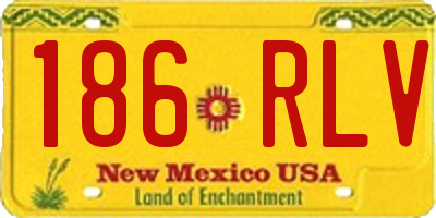 NM license plate 186RLV