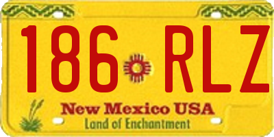 NM license plate 186RLZ