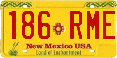 NM license plate 186RME