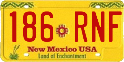 NM license plate 186RNF