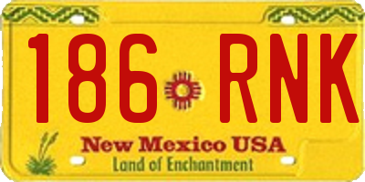 NM license plate 186RNK