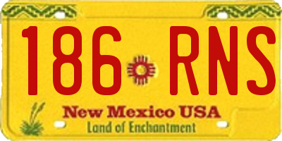 NM license plate 186RNS