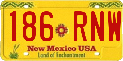 NM license plate 186RNW