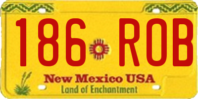 NM license plate 186ROB