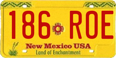 NM license plate 186ROE