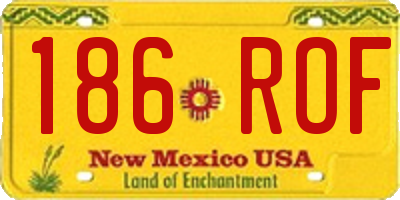NM license plate 186ROF