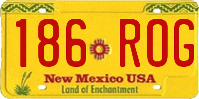 NM license plate 186ROG