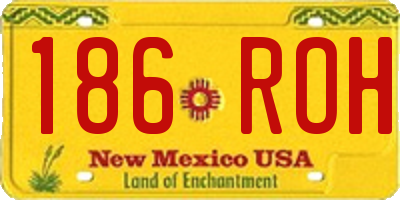NM license plate 186ROH