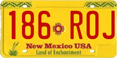 NM license plate 186ROJ