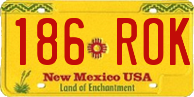 NM license plate 186ROK