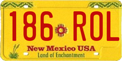 NM license plate 186ROL