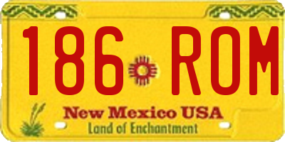 NM license plate 186ROM