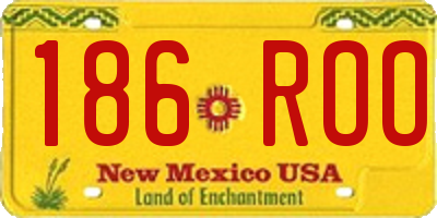 NM license plate 186ROO