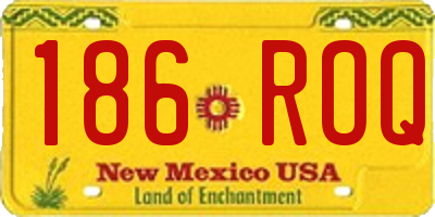 NM license plate 186ROQ