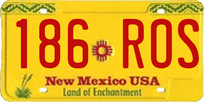 NM license plate 186ROS