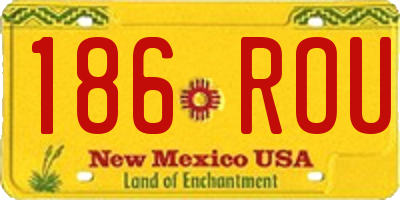 NM license plate 186ROU