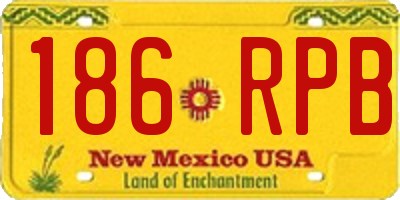 NM license plate 186RPB