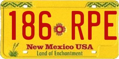 NM license plate 186RPE