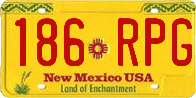 NM license plate 186RPG
