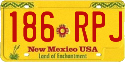 NM license plate 186RPJ