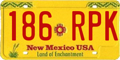 NM license plate 186RPK