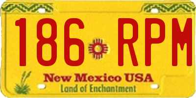 NM license plate 186RPM