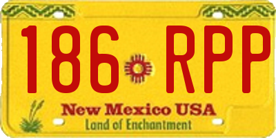 NM license plate 186RPP