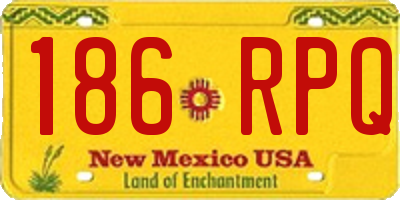 NM license plate 186RPQ