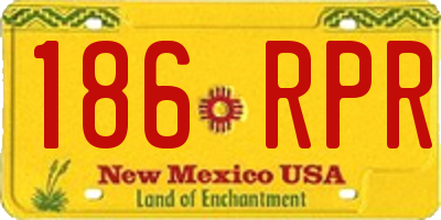 NM license plate 186RPR