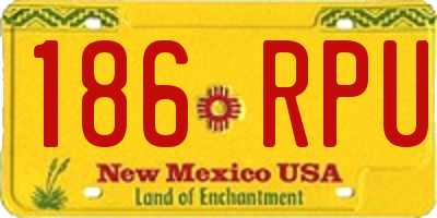 NM license plate 186RPU