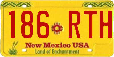 NM license plate 186RTH